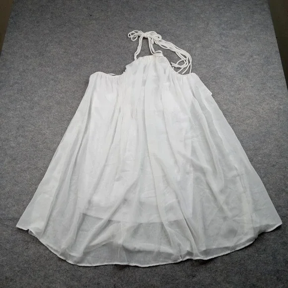 Charlotte Russe Dress Womens Medium White Halter Sundress Lined Polyester Summer - Picture 1 of 7